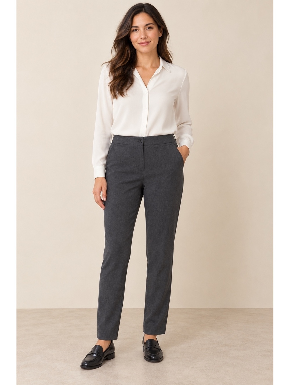 Jones New York Sport Women's Gray Stretch Dress Pants Size 4